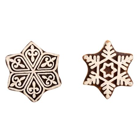 Set of 2 Piece New Mix Wooden Printing Block