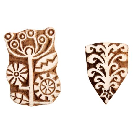 Set of 2 Piece New Mix Wooden Printing Block