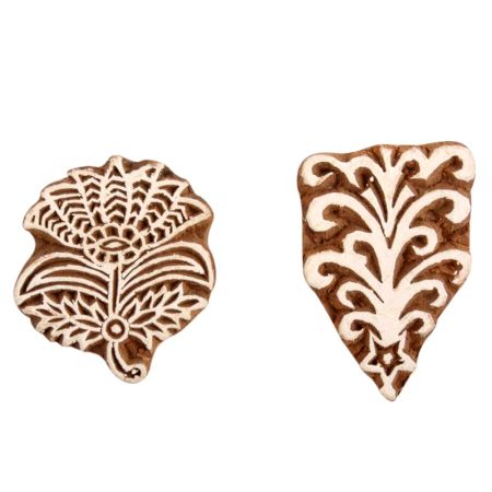 Set of 2 Piece New Mix Wooden Printing Block