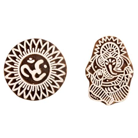 Set of 2 Piece New Mix Wooden Printing Block