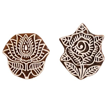 Set of 2 Piece New Mix Wooden Printing Block