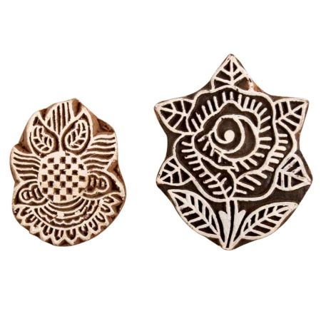 Set of 2 Piece New Mix Wooden Printing Block