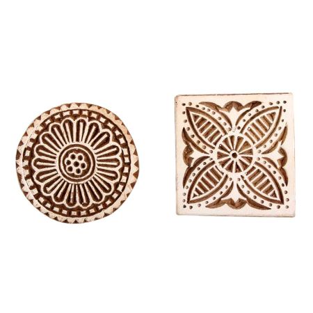 Set of 2 Piece New Mix Wooden Printing Block