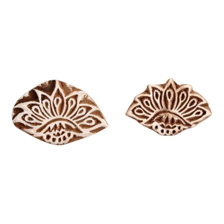 Set of 2 Piece New Mix Wooden Printing Block