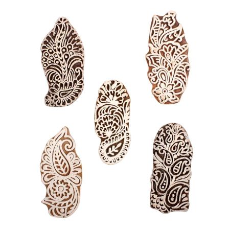 Set of 5 Piece New Mix Wooden Printing Block