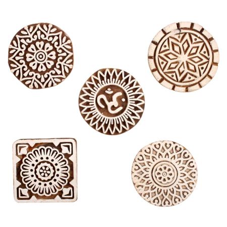 Set of 5 Piece New Mix Wooden Printing Block