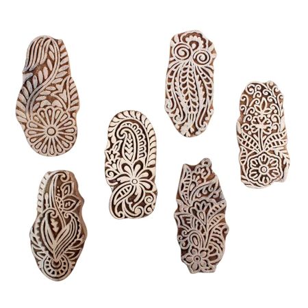 Set of 6 Piece New Mix Wooden Printing Block