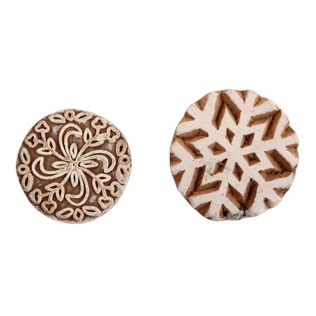 Set of 2 Piece New Mix Wooden Printing Block
