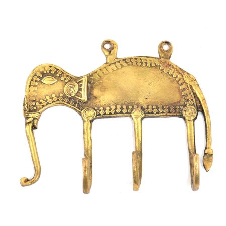 Bronze 3 Hooked Tribal Elephant