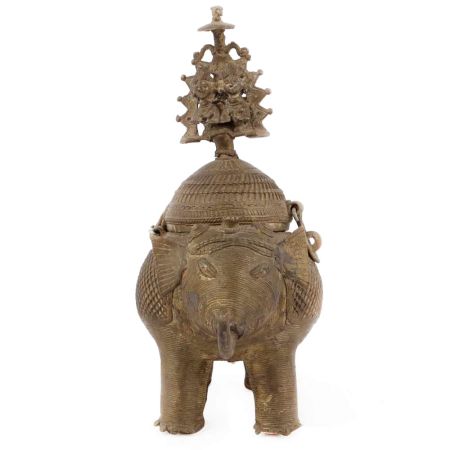 Brass Dhokra Elephant with Storage Box