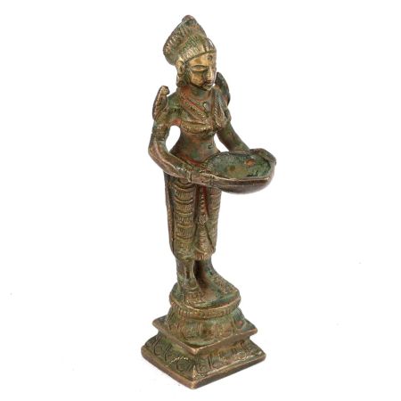 Bronze Lady Holding a Diya