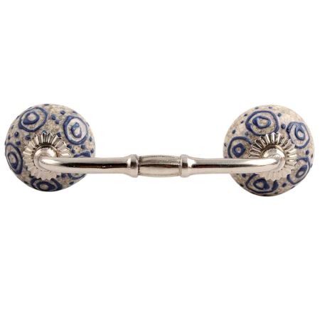 Blue Crackle Ceramic Bridge Handles