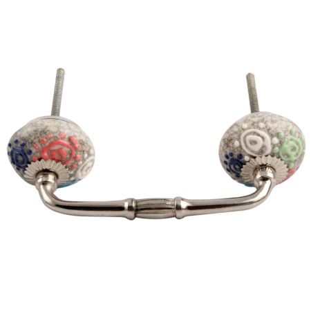 Mixed Crackle Ceramic Bridge Handle