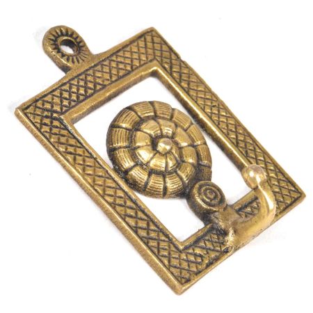 Brass Sea Shell Framed Single Wall Hook