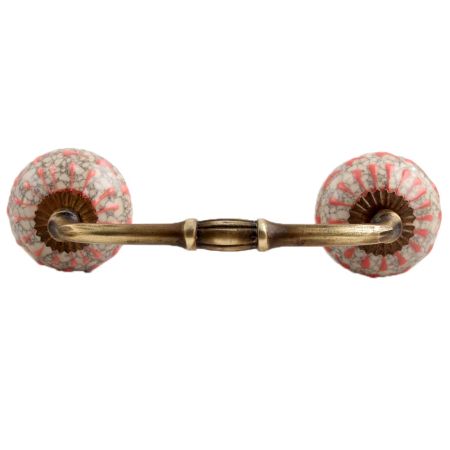 Peach Crackle Wheel Dresser Ceramic Bridge Handle