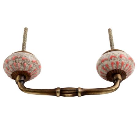 Peach Crackle Wheel Dresser Ceramic Bridge Handle