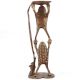 2 Bronze Standing Frogs Holding a Diya