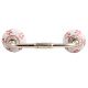 Pink Floral Crackle Ceramic Bridge Handle
