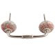 Pink Floral Crackle Ceramic Bridge Handle