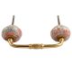 Pink Floral Crackle Ceramic Bridge Handle