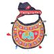 Navy Blue Red Semi Circle Elephant Embroidered Sling  Bag