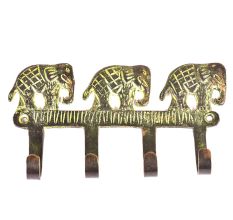 Bronze Triple Elephant Wall Hooks