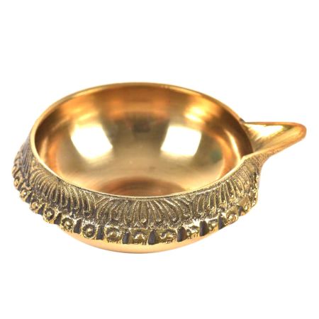 Hand Crafted Brass Kuber Diya 1.1 inch x 2.5 inch