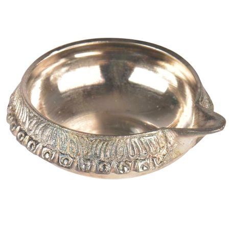 Traditional Silver Plated Brass Kuber Diya