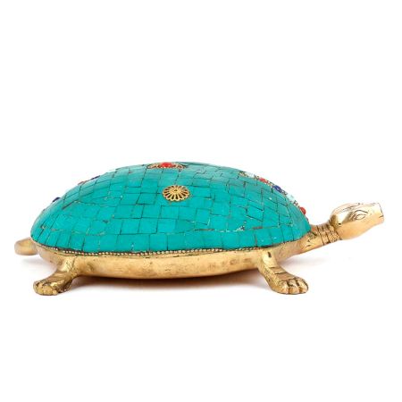 Brass Tortoise With Beautiful Stone Work
