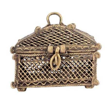 Bronze Rectangular Dhokra Art Jewellery Box