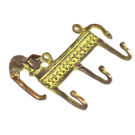 Bronze Patina Rich Elephant Figurine  Wall Hooks