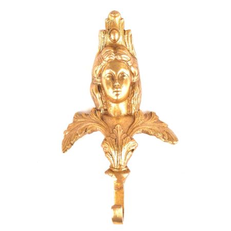 Brass English Lady Face Single Wall Hooks