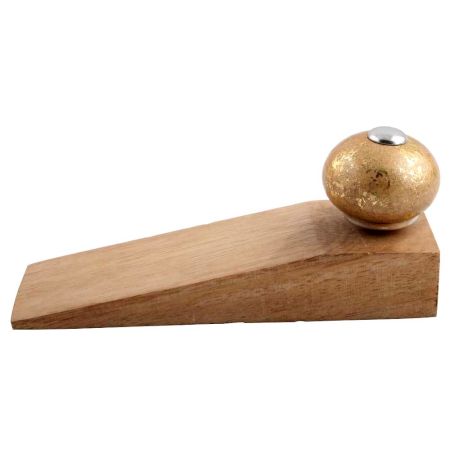 Golden Ceramic Wooden Door Stopper