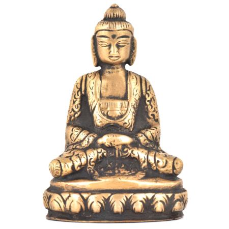 Bronze Buddha Sitting On A Raised Platform