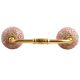 Pink Round Crackle Ceramic Bridge Handle