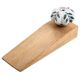 White Green Leaf Melon Ceramic Wooden Door Stopper