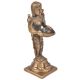 Lady Holding Diya In Her Hands And 2 Birds On Each Shoulder Bronze Figurine