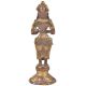 BronzeLady Holding A Diya In Her Hand Is On A Raised Platform