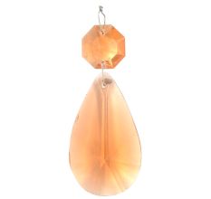 Orange Chandelier Crystal Hanging Drops Pendants Octagon Beads