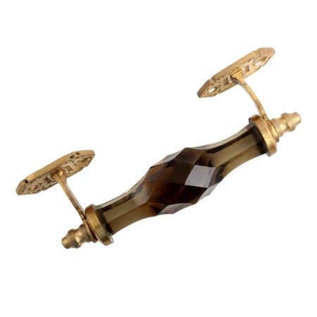 Champagne Cut Glass Golden Big Dresser Handle