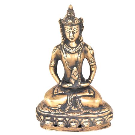 Brass Buddha Statue Deity Seated