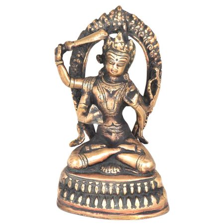 Tibetan Buddhist Manjusri Buddisattva Brass Buddha Statue