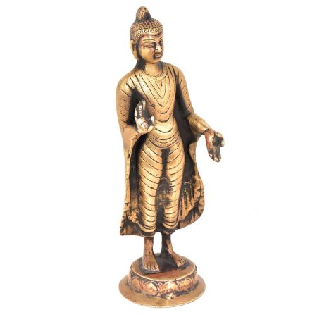 Brass Standing Buddha Statue