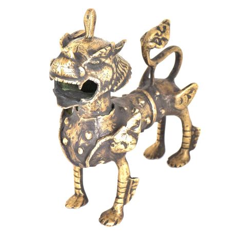 Temple Guardian Lion In Bronze