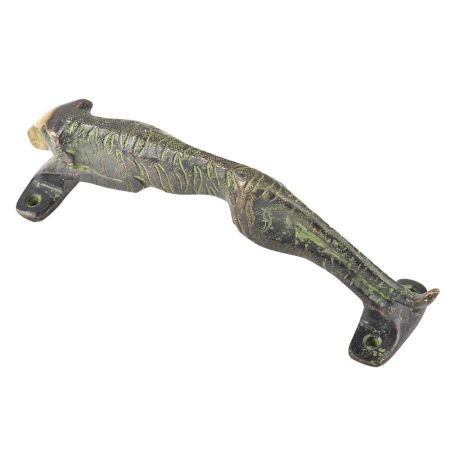 Brass Jaquar Door Cupboard Handle With Patina