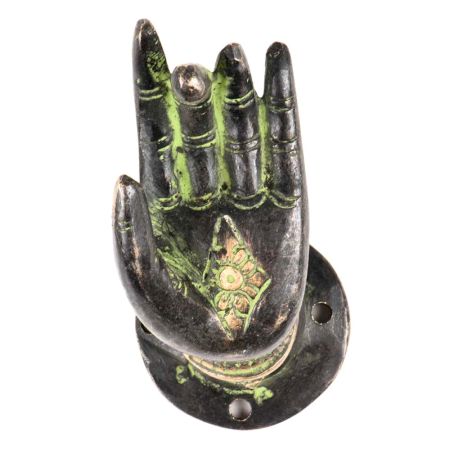 Brass Patina Hand Shape Vintage Door Pull Handle