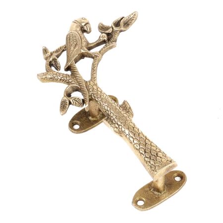 Bronze Parrot On Tree Single Door Handle