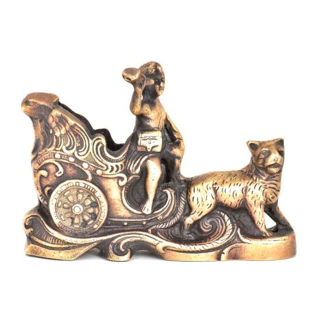 Brass Big Cat Drawn Penstand