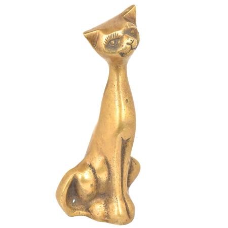 Brass Cat In Sitting Postion
