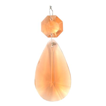 Orange Chandelier Crystal Hanging Drops Pendants Octagon Beads